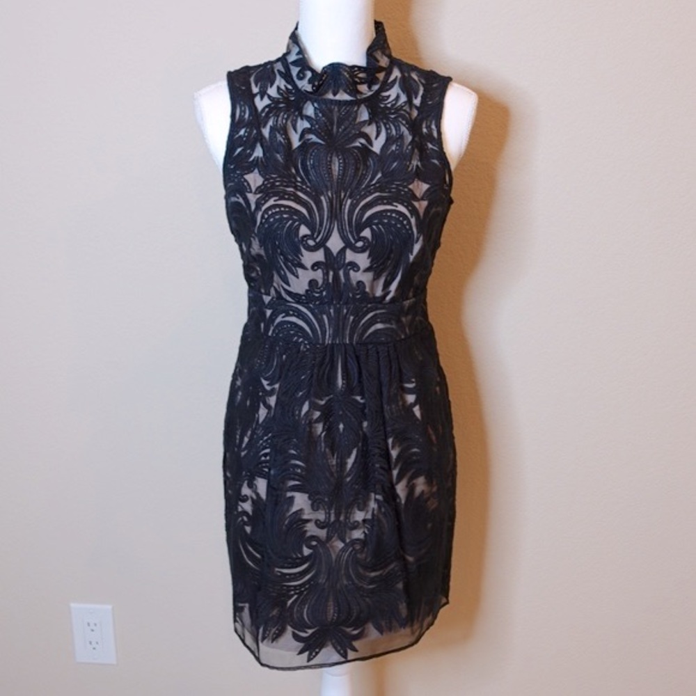 BARASCHI Anthropologie Overture Tulle Sheath Dress in Black B… - Picture 4 of 13